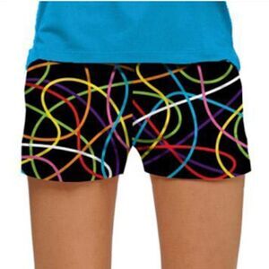 LOUDMOUTH SCRIBBLZ GOLF MINI SHORT, SIZE 0